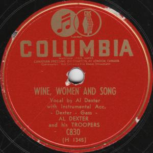 Album cover for Wine Women and Song album cover